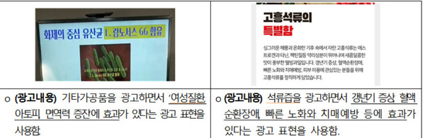 라이브커머스 부당광고 사례./자료=한국소비자원