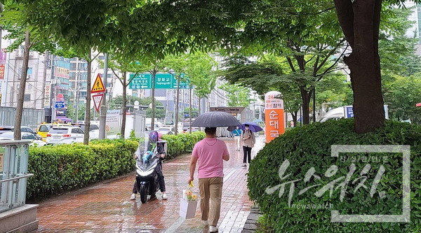 장맛비 내리는 서울 모습. 3일 오후 서울시 강서구에 장마전선 영향으로 비가 내리고 있다. /사진=최양수