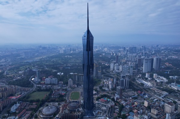 삼성물산이 완공한 세계에서 두 번째로 높은 말레이시아 메르데카118 빌딩. 사진=삼성물산