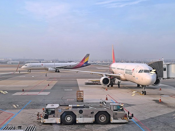 서울시 강서구 김포공항 계류장에 아시아나항공 항공기들이 멈춰 서 있는 모습. 사진=최양수 기자
